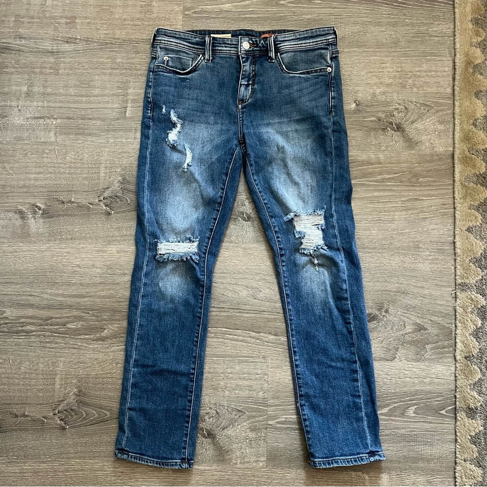PILCRO Mid-Rise Boyfriend Jeans, Distressed, Straight leg, 26-27
